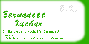 bernadett kuchar business card